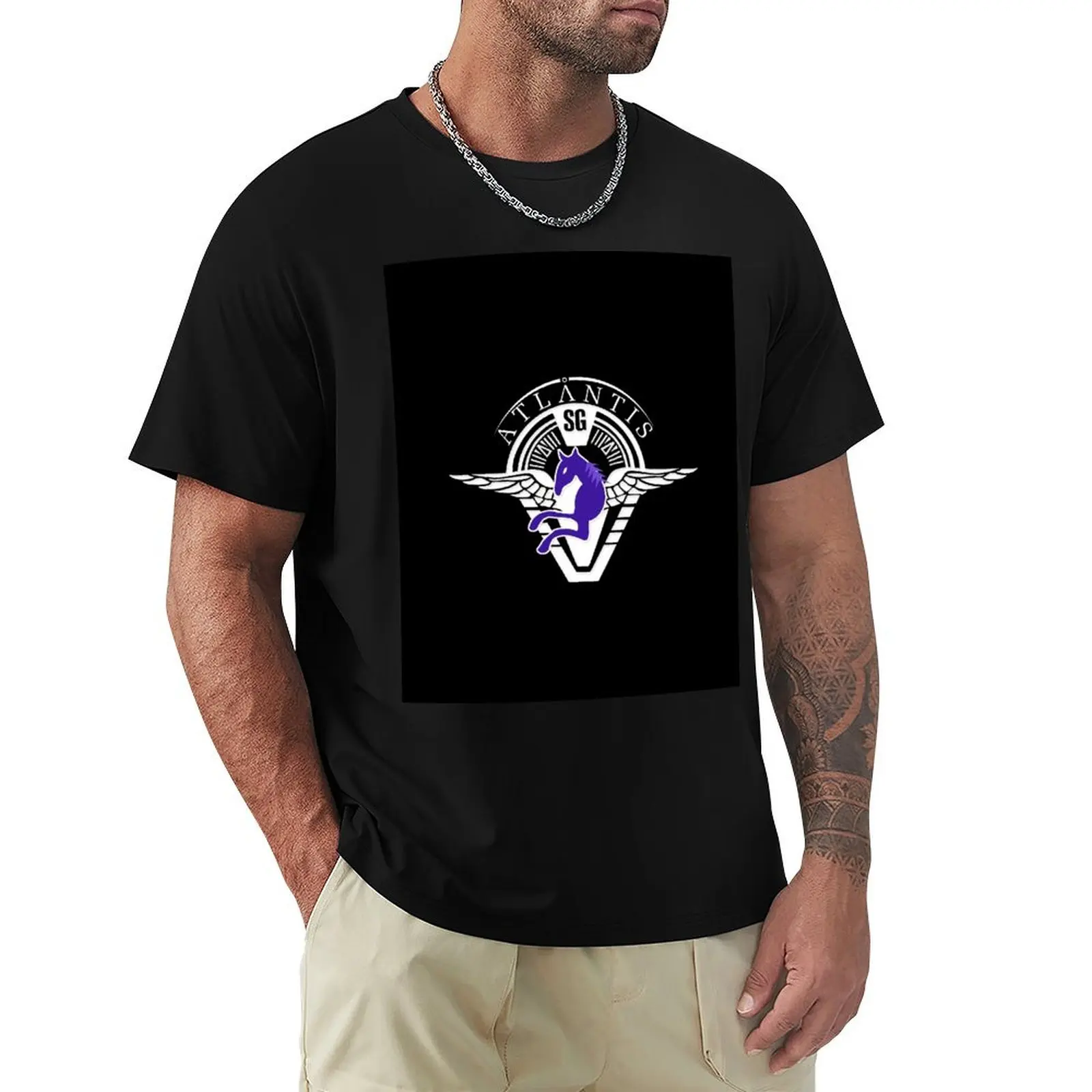 

Stargate Atlantis T-Shirt blue archive Personalized t-shirt Man t-shirt t shirts for men