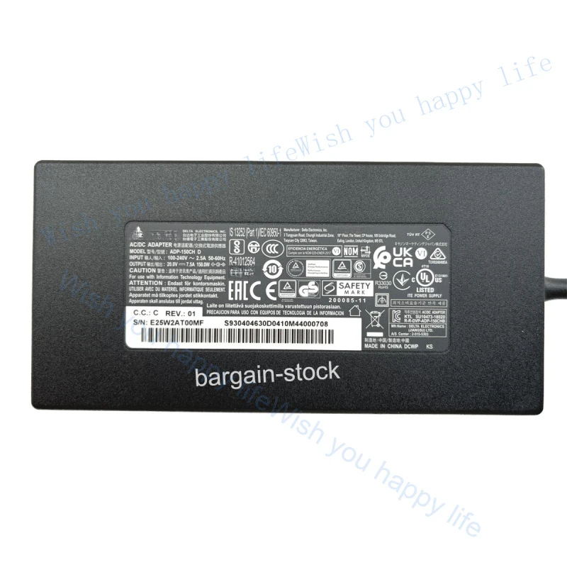 LL Delta 20V 7.5A 150W AC Adapter For MSI Stealth 15M A11SEK-221 A11SEK-210 Charger