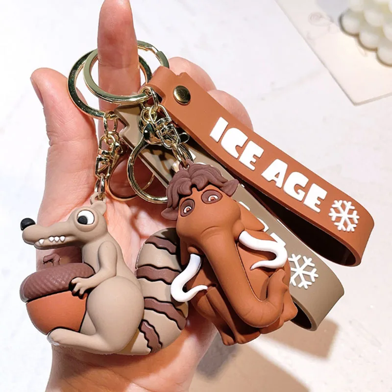 MINISO Movie Character Ice Age Doll Cute Cartoon Kawaii Action Figure Model Toy Men's Car Key Pendant Accessories