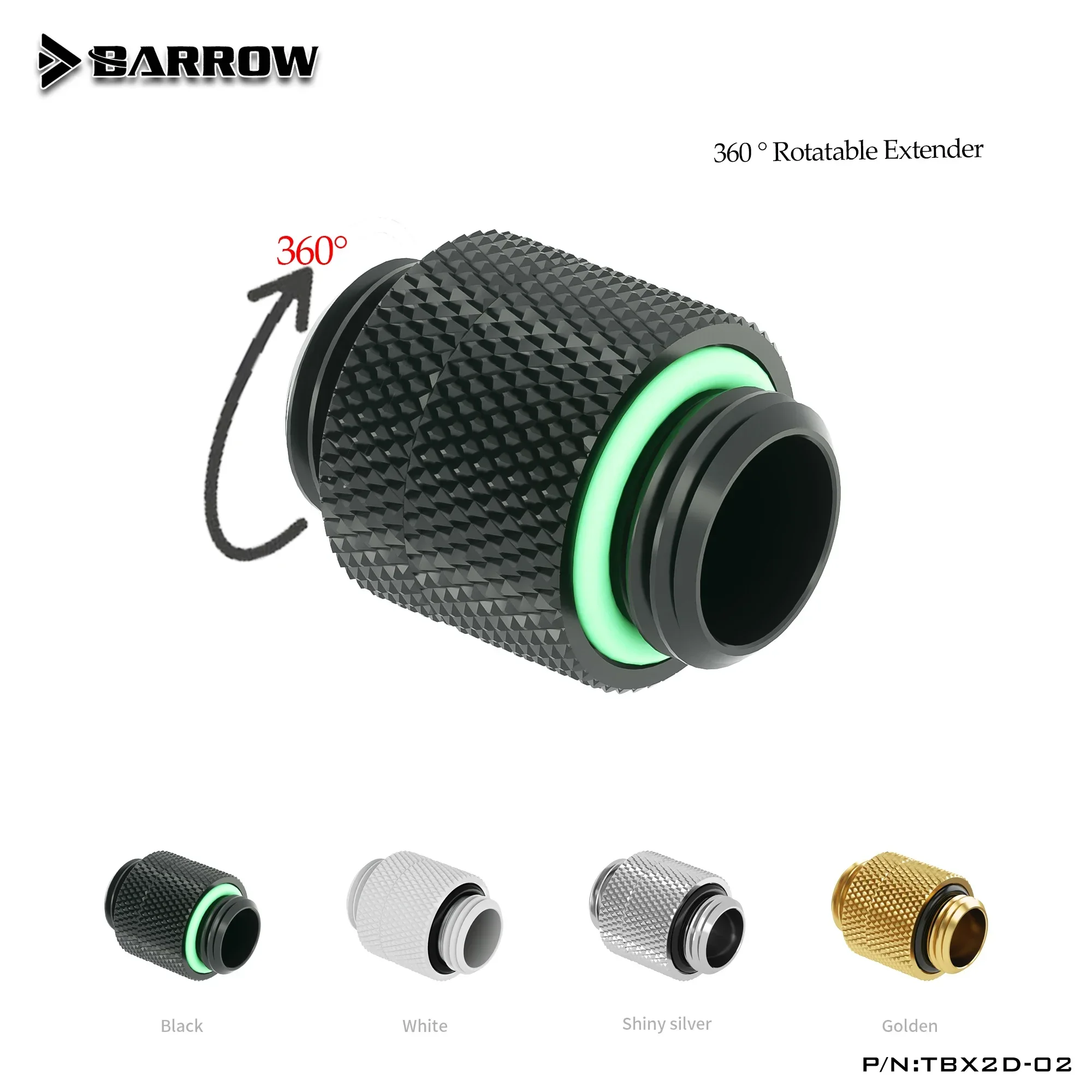 BARROW  G1/4  Extender Fitting Rotary 360 Degree Rotary Connectors Male To Male Computer Accessories for Water Cooling TBX2D-02