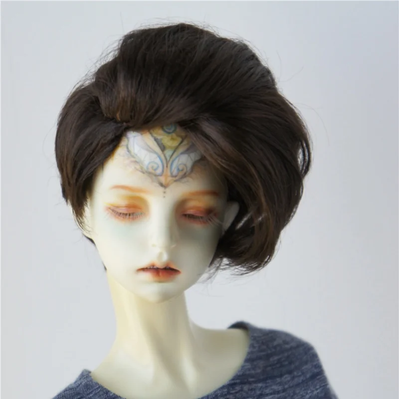 

JD342 Короткий асимметричный синтетический парик для куклы BJD MOhair 8-9 дюймов 21-23 см 1/3 SD DOD в стиле Cample для коллекционных кукол