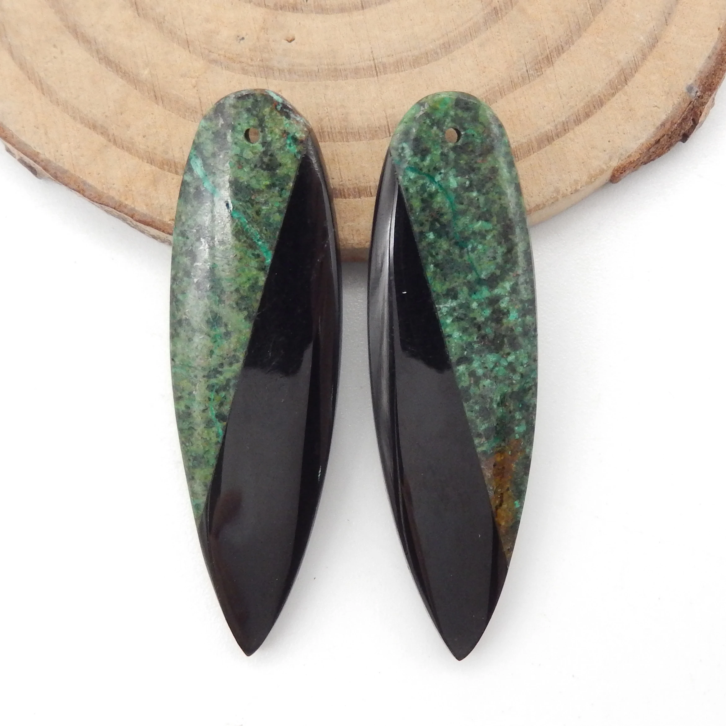 

Natural Gemstone Obsidian,African Turquoise Intarsia Gemstone Beads For Jewelry Making Earrings Earring Bead Sets