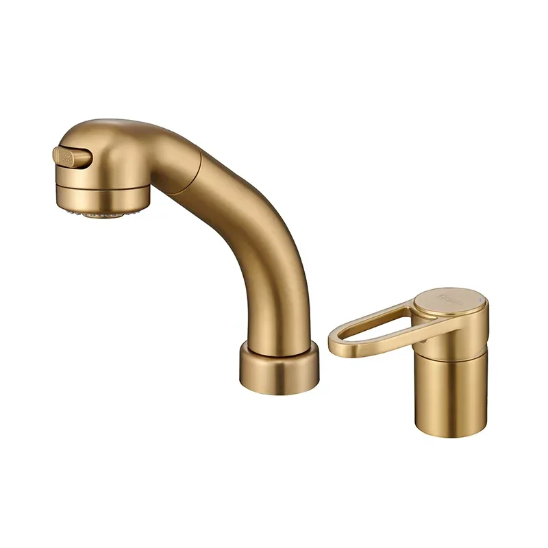 apply to Pull Basin Faucet Rotatable White Brushed Gold