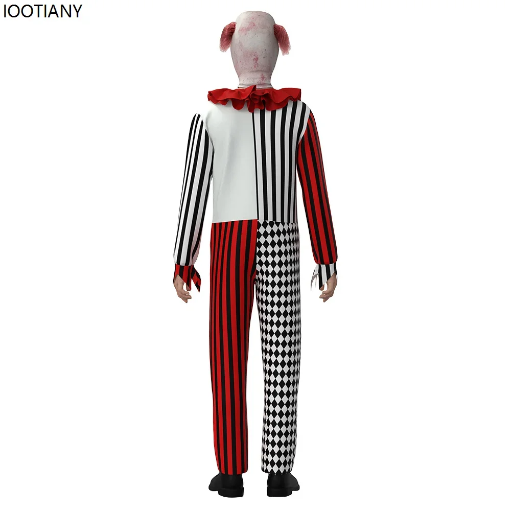 CosplayKids Shock Clown Cosplay Kostüm Halloween Kinder Blutige Horror Clown Outfit Karneval Party Bühne Leistung Dress Up