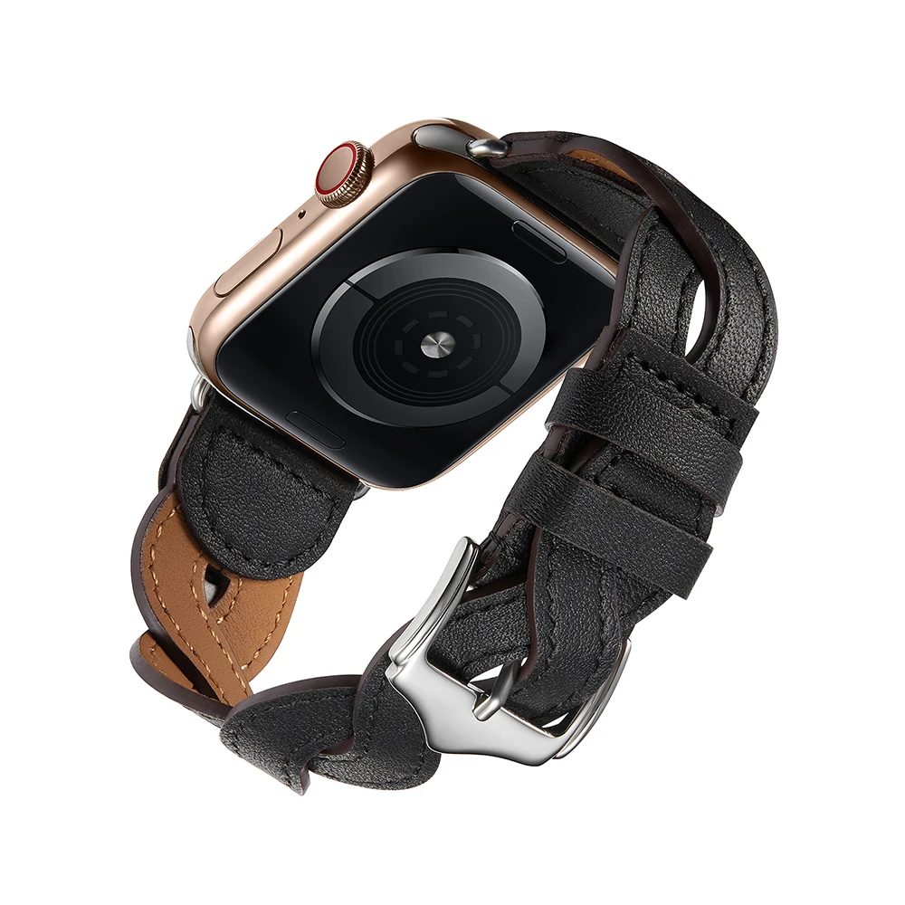 Premium Leather Strap for Apple Watch Band 44mm 40mm 45mm 41mm 42mm 38mm 49mm Bracelet for iWatch Series Ultra 8 7 6 5 3 SE Belt