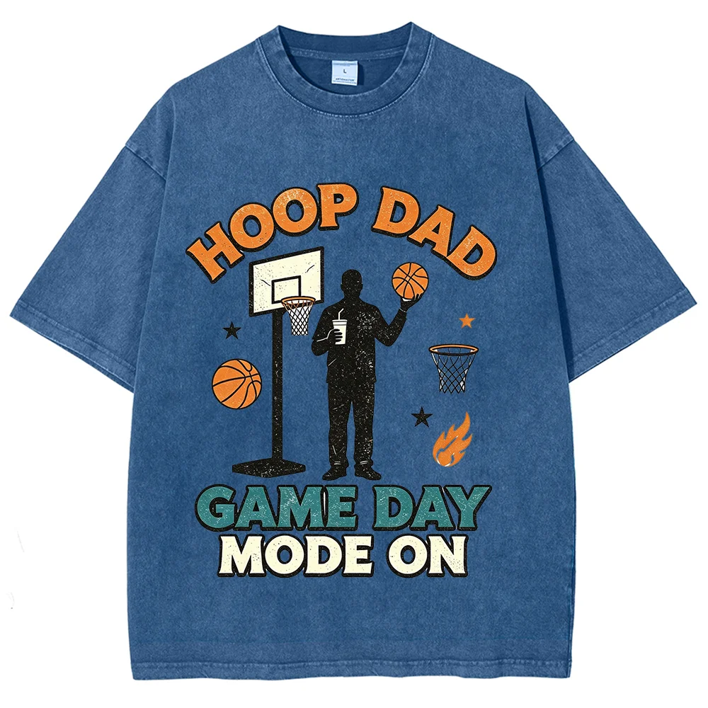 Basketball Dad Graphic T Shirt Game Day Sports Print for Men Unisex Vintage Short Sleeve Casual Basketball Fan Tee
