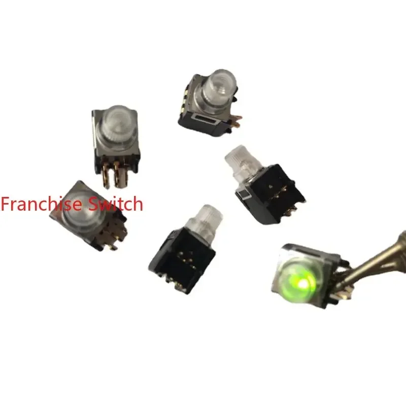 10PCS 1BP006-29240-4E Press The Touch Switch 8*12 Double-color Light Yellow And Green At  Bent Foot Side.