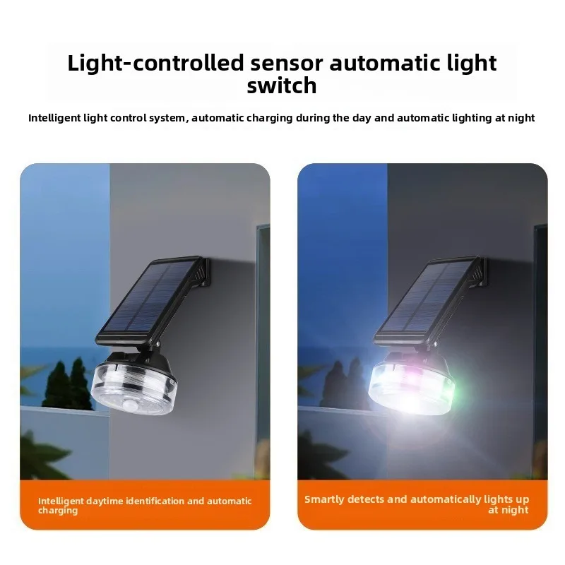 Home Solar Light with Human -  and String Lights: All - in - one, Auto - on at Dusk, for Outdoor Courtyard Lighting.