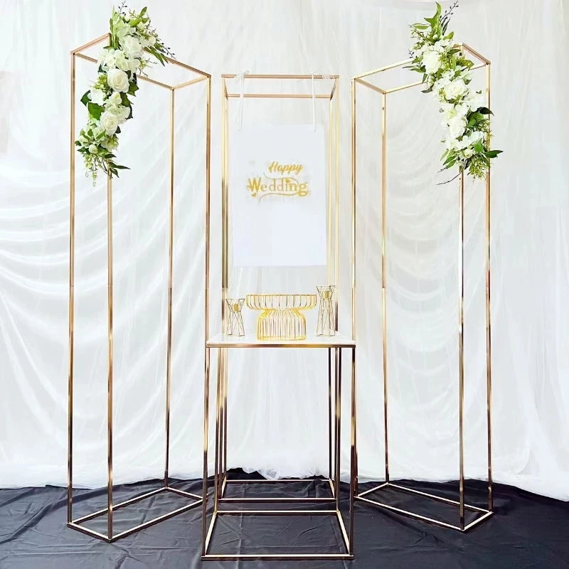 Tall Wedding Arch Iron Column, Plinth Ballon Arch, Birthday Stage Background, Booth Prop, Metal Square Frame, 200 cm, 2Pcs