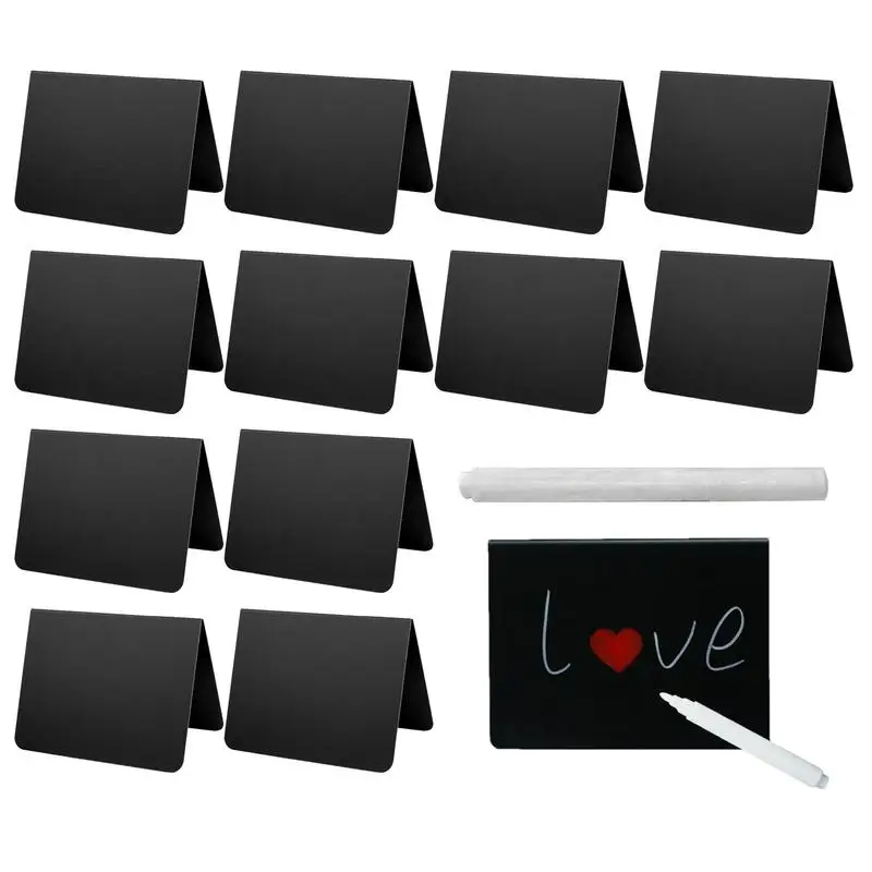 Food Display Signs 12pcs Food Message Chalkboard With 1pc White Pen Black Chalkboard For Display Food Place Name Business