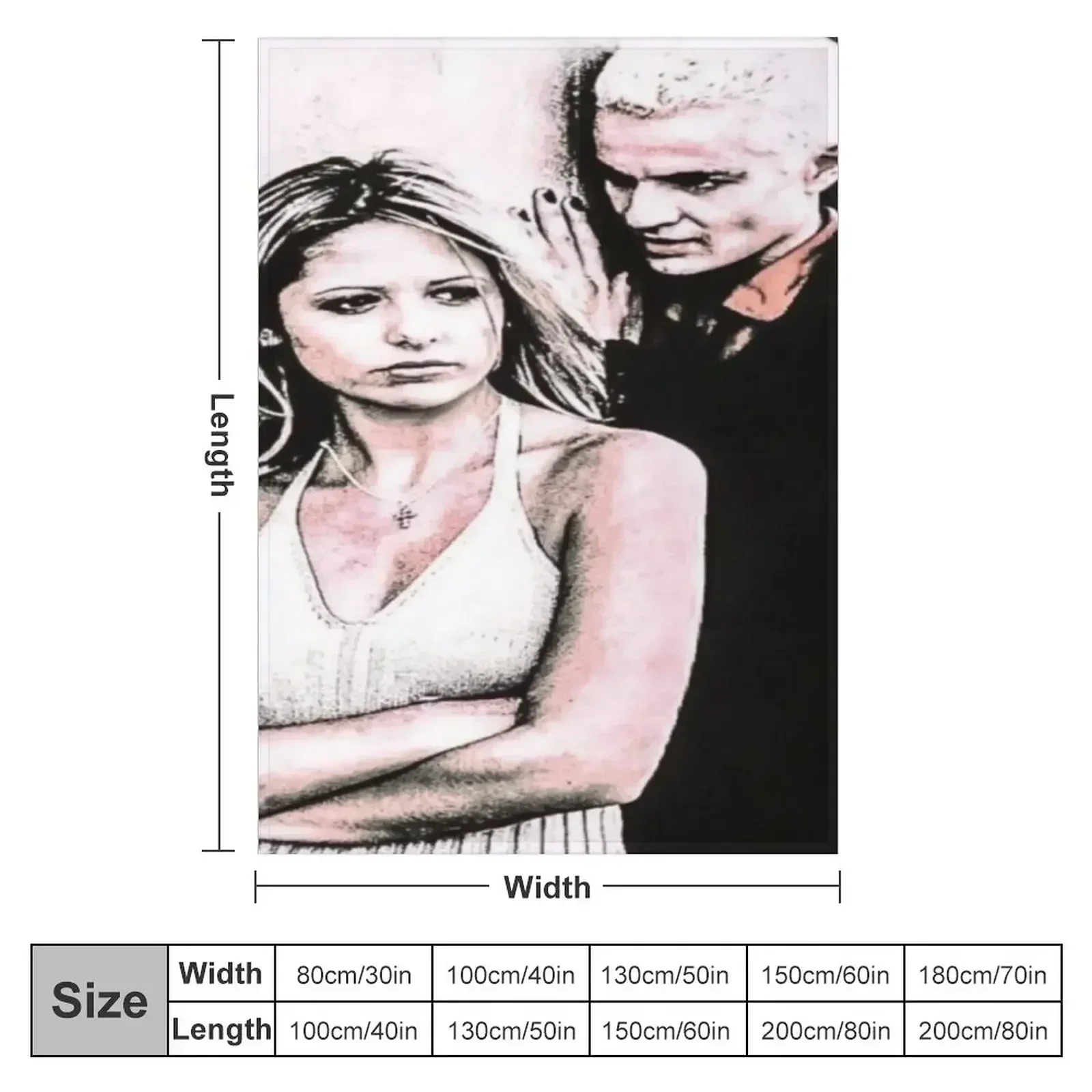 Buffy and Spike Throw Blanket Soft Plaid Thins Cute Plaid for sofa Blankets For Baby Plaid on the sofa Blankets