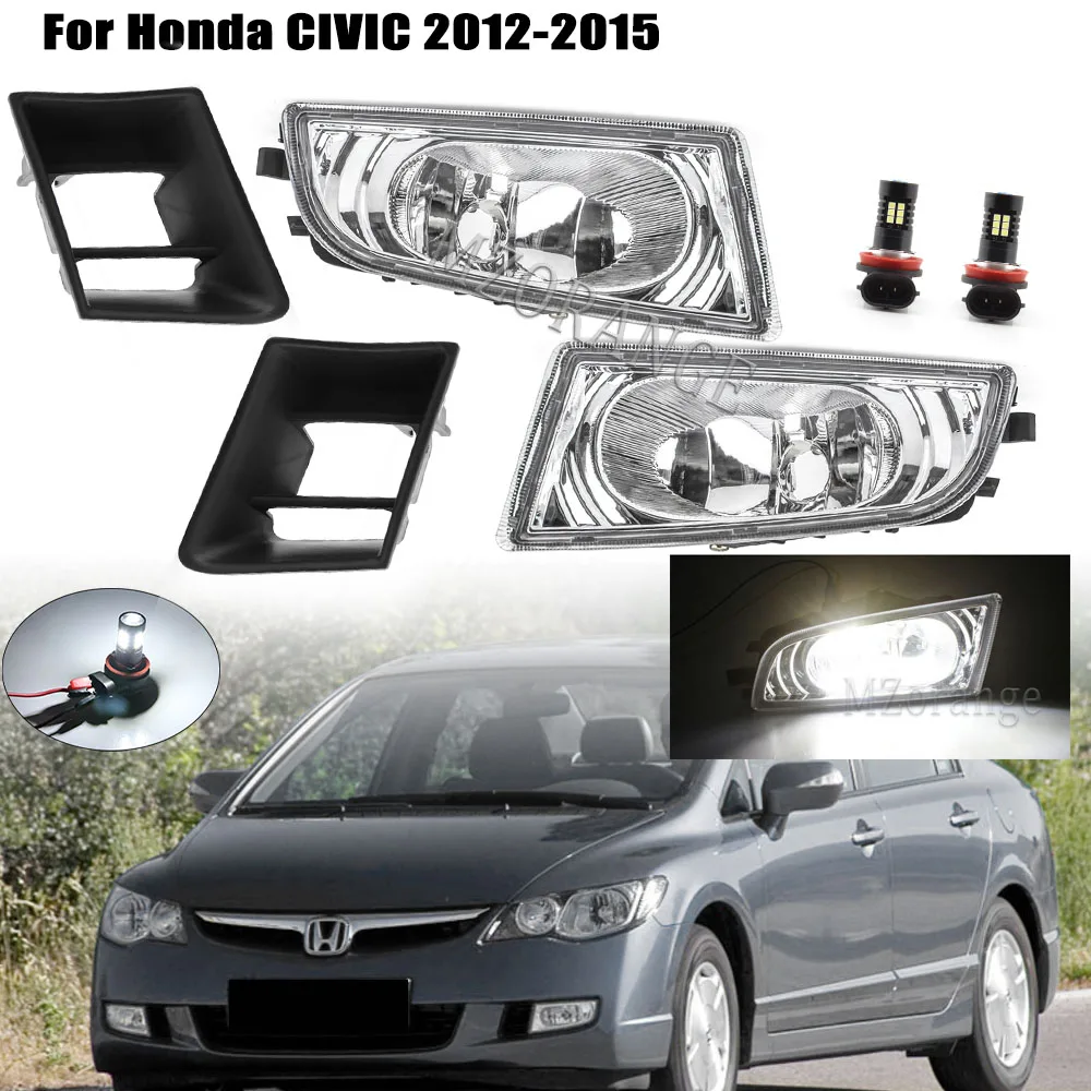 

For Honda Civic 4D 2006 2007 2008 2009 2010-Up Front Bumper Fog Light led Fog Lamp Grille Assembly Car Light Car styling