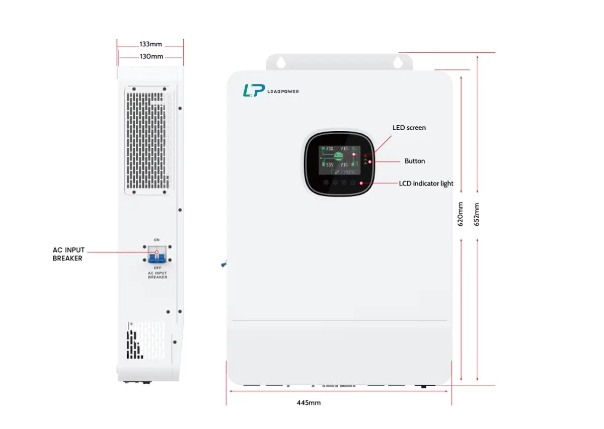 LP LP-10K-SP 10KW Three Phase DC/AC All in One Hybrid Off-Grid Solar Inverter 380V Input 230V Output 93% Efficiency 50/60Hz