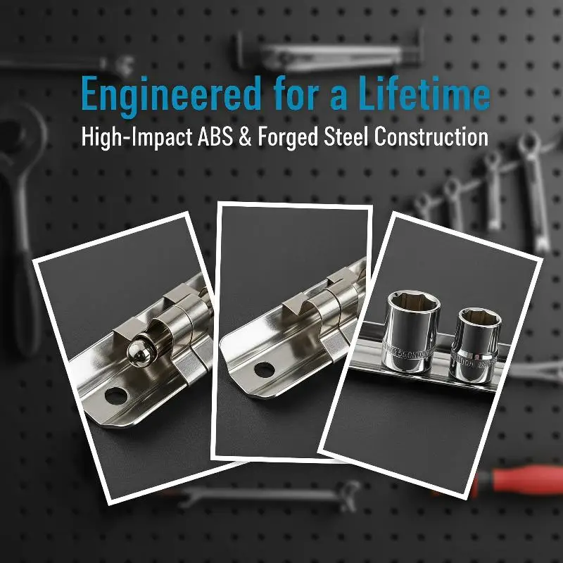 1pc/3pcs Set 8-Clip Socket Rack Holder For 1/4