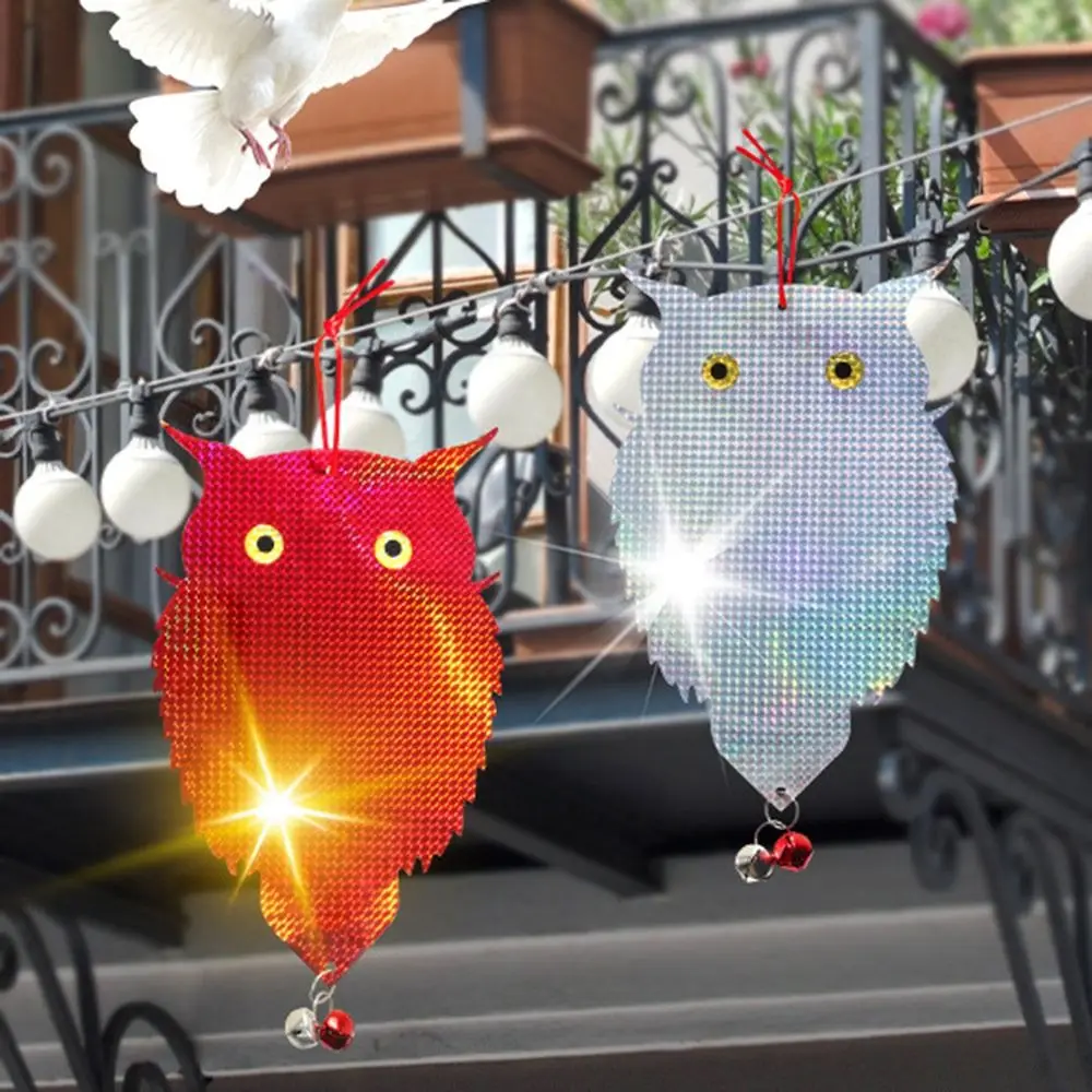 

Hanging Bird Repel Scare Devices Waterproof Pest Control Fat Owl Bird Repellent Double-Sided Reflective Decoration Wind Chime