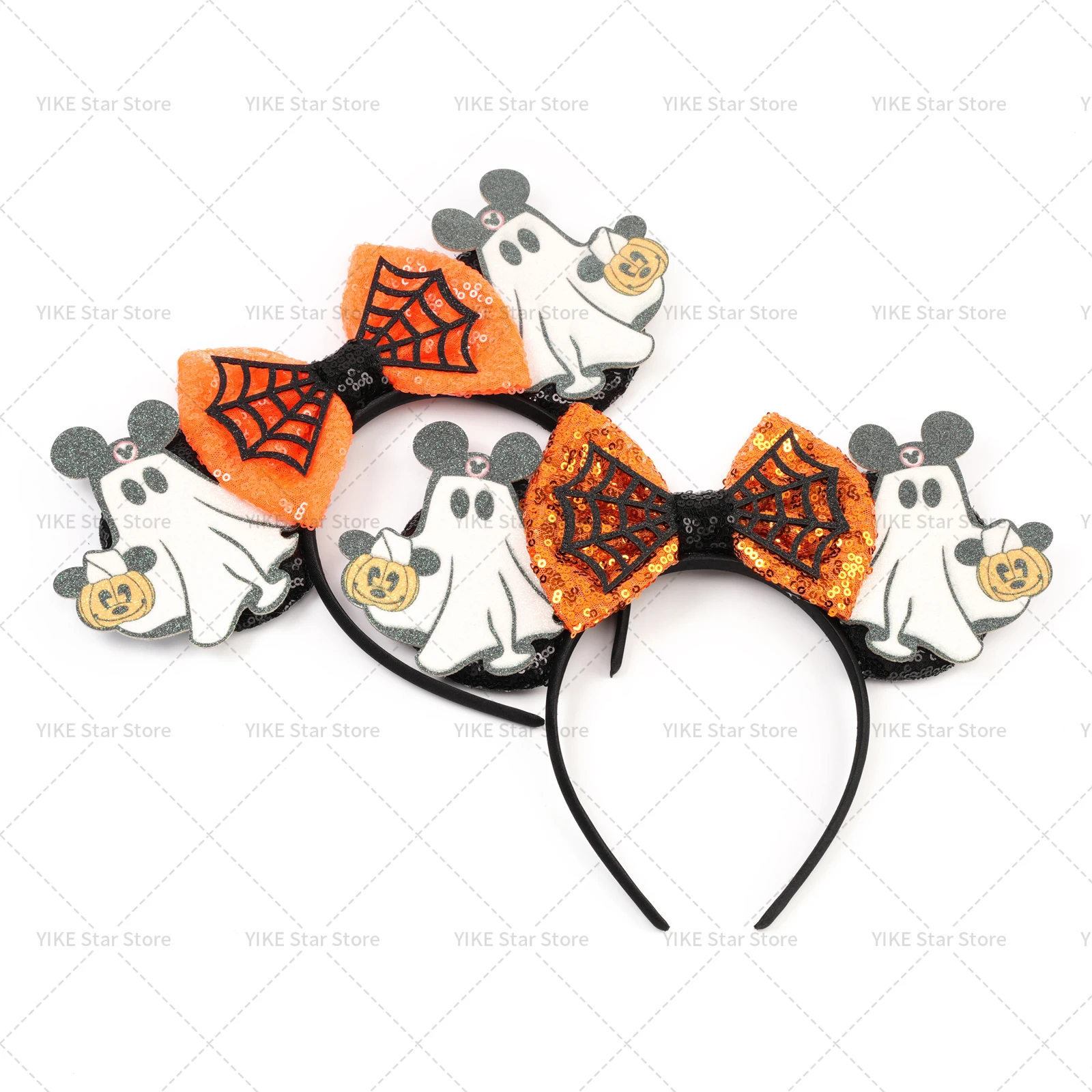 Diademas con orejas de Mickey Mouse de Disney, diadema de murciélago fantasma de Halloween para niñas y niños, diademas de Cosplay de bruja, accesorios para el cabello para mujeres