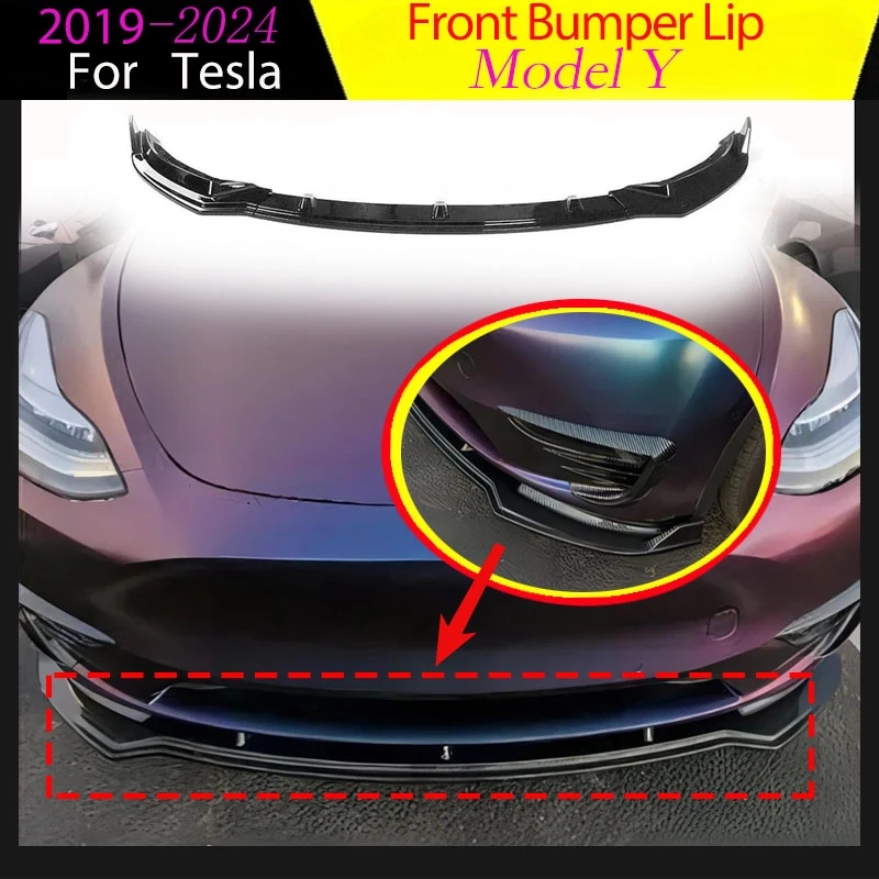 

Спойлер на передний бампер для Tesla Model Y 2019-2024, нижний диффузор, лезвие, комплект кузова, тюнинг, автоаксессуары, обновленный внешний вид