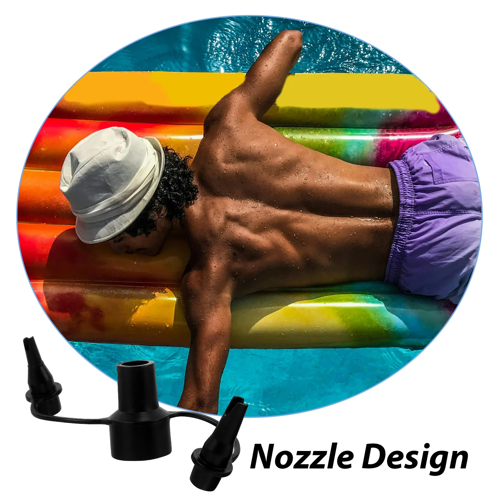 فوهات المضخة البلاستيكية 3 في 1 ملحقات سرير هوائي محول بديل مرتبة قابلة للنفخ للسفر باللون الأسود سهلة الاستخدام