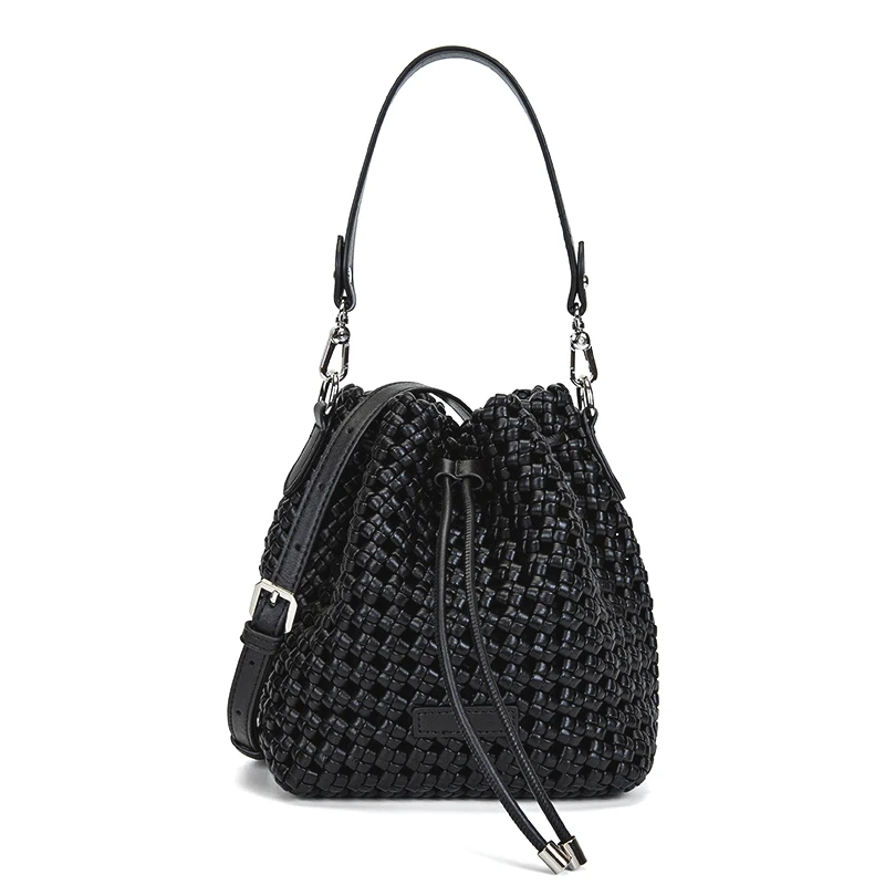 Windmill Knot Handbag Hand-woven Mini Shoulder Bag For Women Woven Desinger Solid Color Bucket Bag High Quality Crossbody Bags