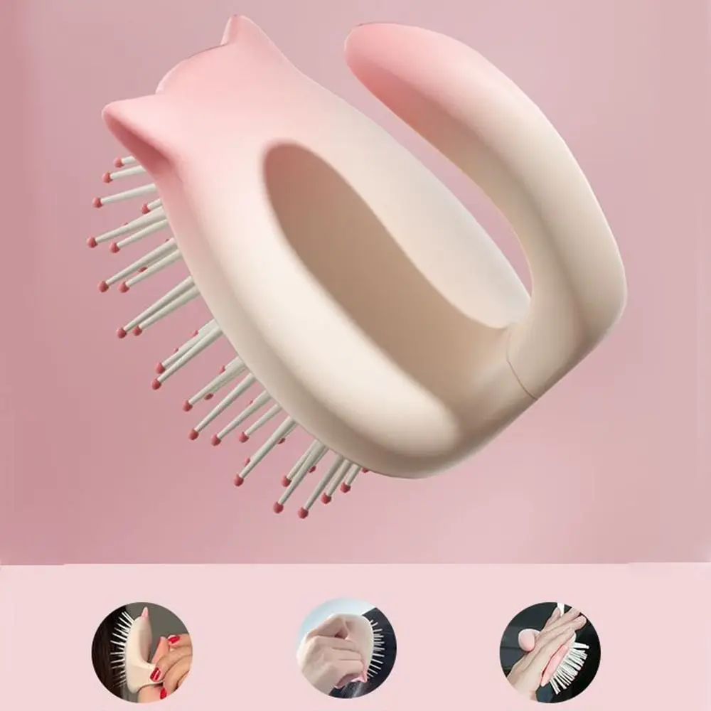 New 3D Air Cushion Massager Plastic Soft Air Cushion Comb Portable Cat Shaped Scalp Hair Curling Tool for Long Hair