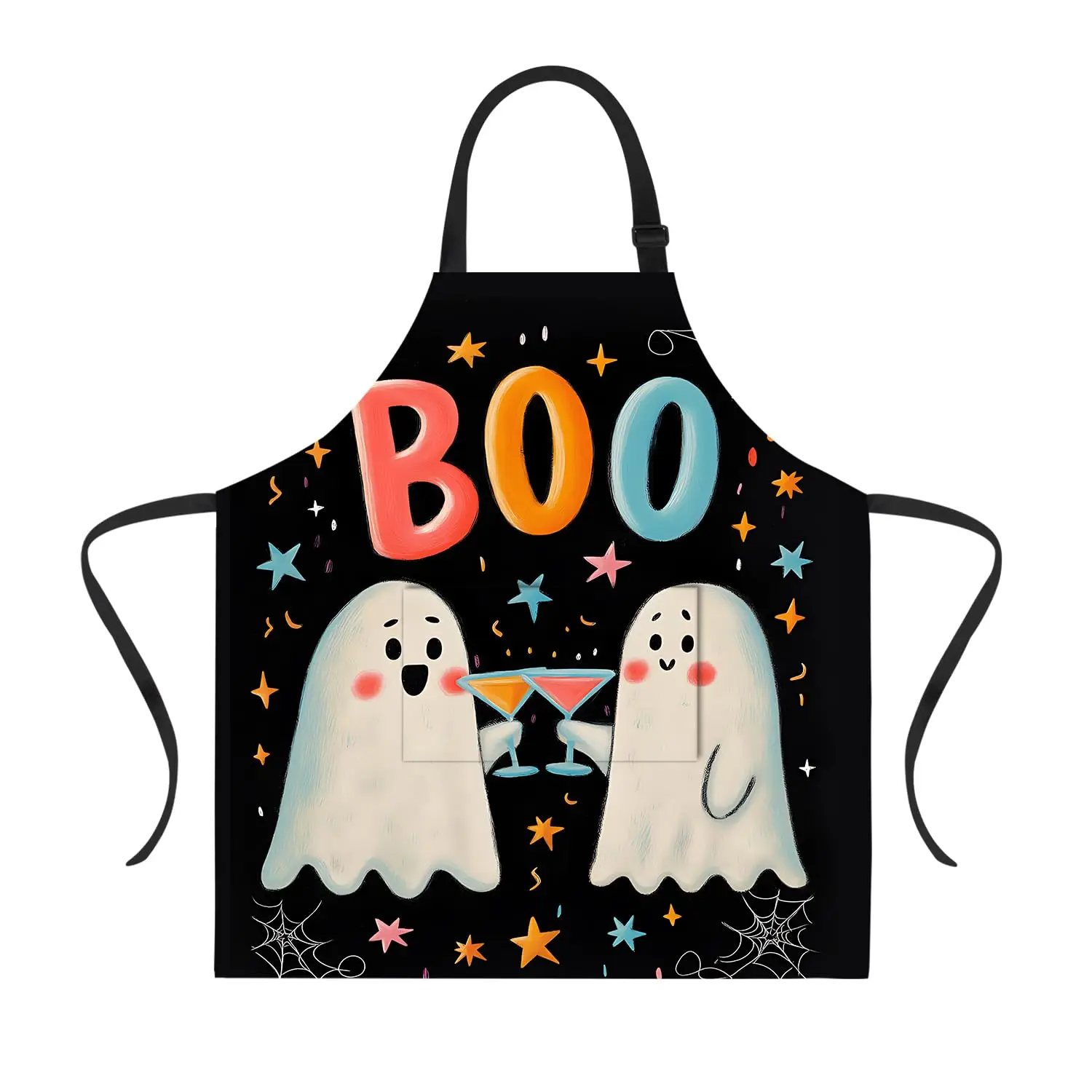 

Halloween Apron Ghost Apron for Women Men with Pockets, Adjustable Kitchen Chef Aprons