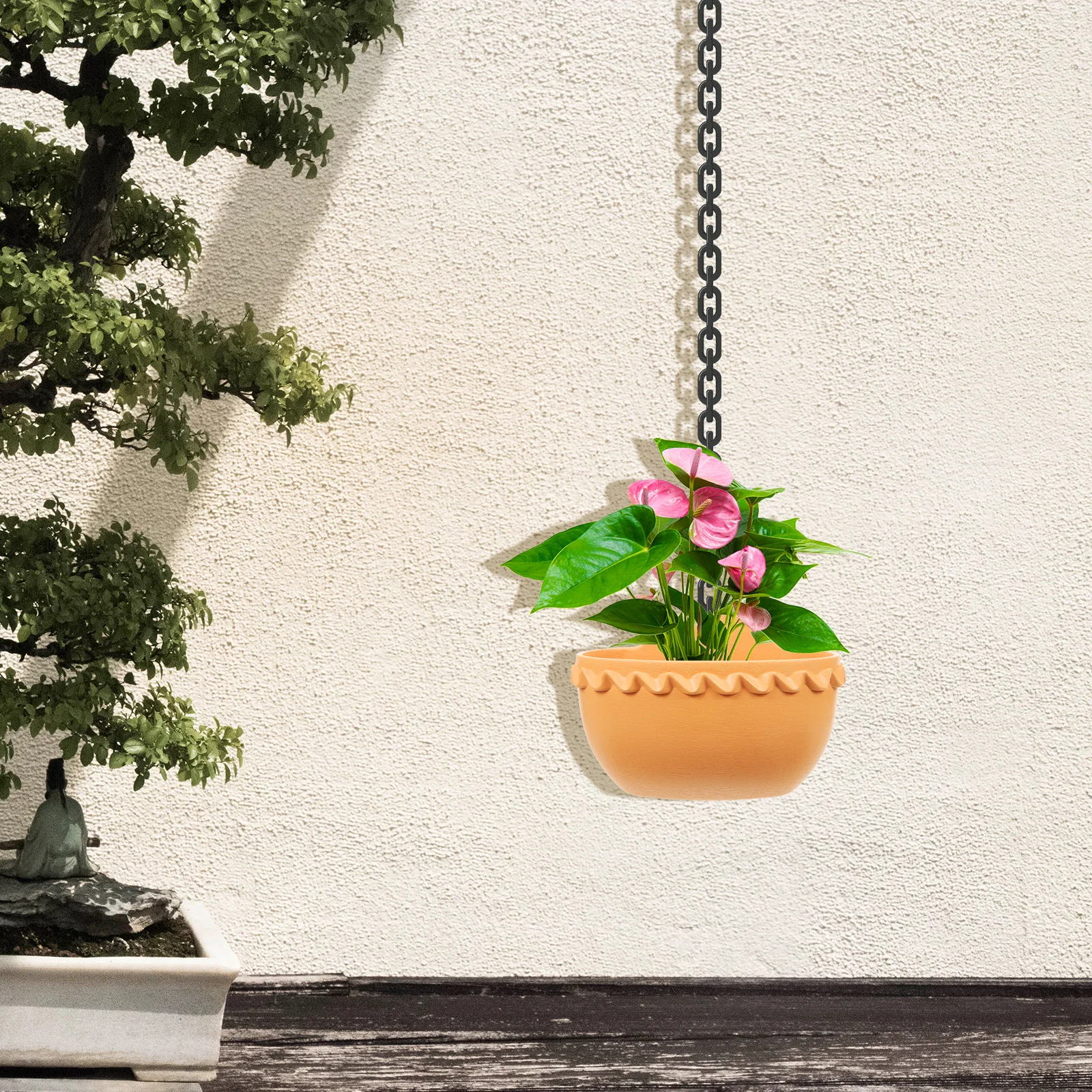 

2pcs Wall Hanging Flower Pot Eco-Friendly Plastic Hanging Basket For Plants Space-Saving Storage Holder Wall Mount Basket For