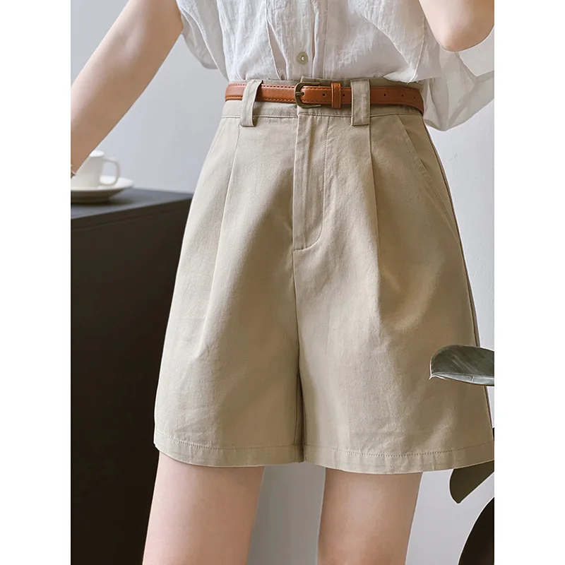 

Спецодежда, шорты для женщин, лето 2021, новая корейская версия, свободные широкие брюки с высокой талией, универсальные повседневные брюки