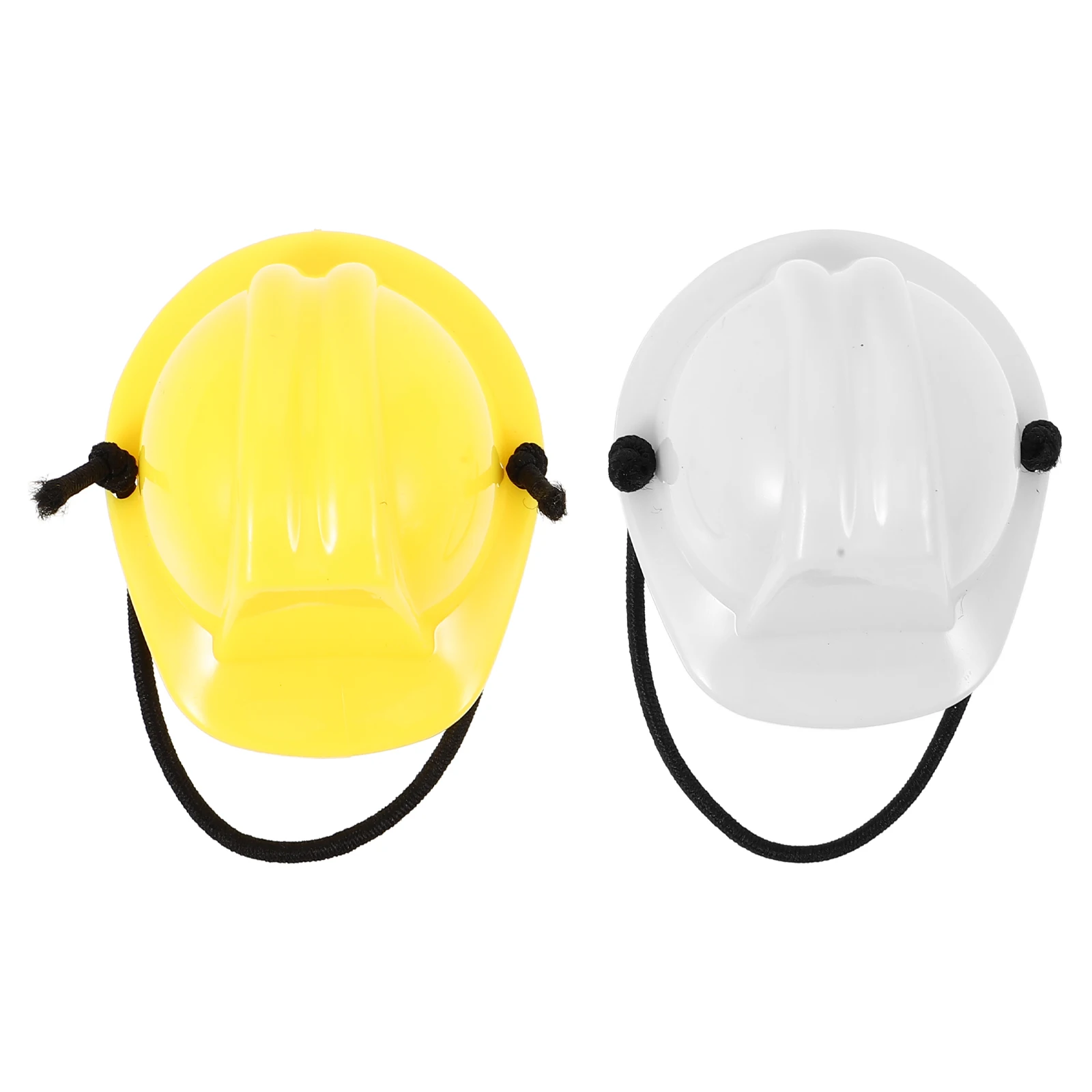 

2 Pcs Reptile Hats Mini Stylish Decor Yellow White Plastic Lightweight Protective Function Snake Festival Pet Supplies
