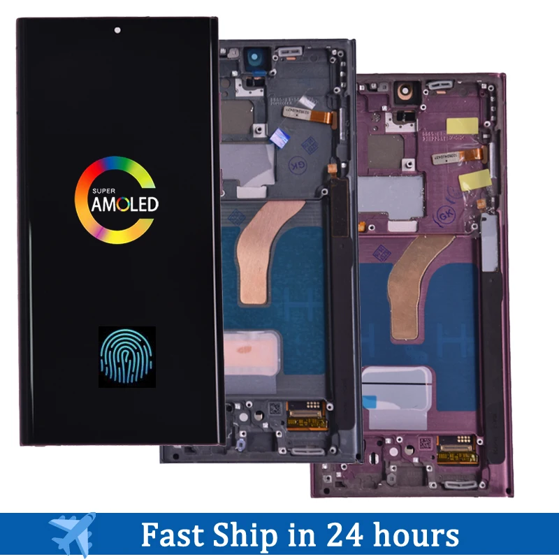 Wyświetlacz AMOLED 120Hz do Samsunga S22 Ultra 5G, ekran dotykowy, digitizer 6.67'', części zamienne do S22 Ultra 5G S908B