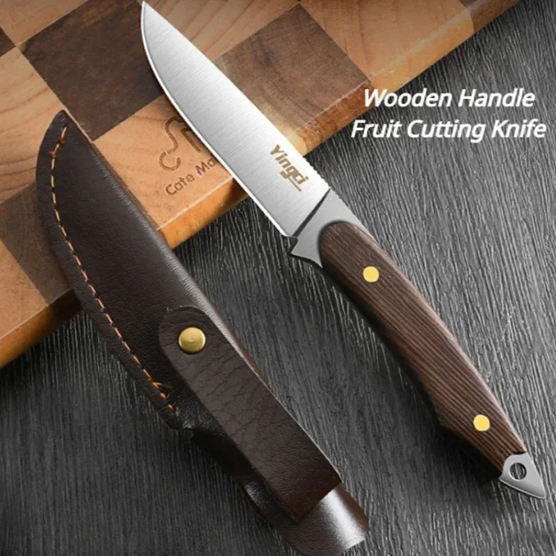 Home fruit knife portable sharp hardness, camping outdoor barbecue knife Mongolia hand meat knife