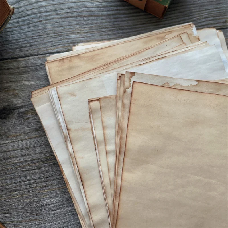 10 Sheet Coffee Dyed A5 Backdrop Vintage Craft Paper Junk Journal Ephemera DIY Collage Album Scrapbooking Material Paper Pack