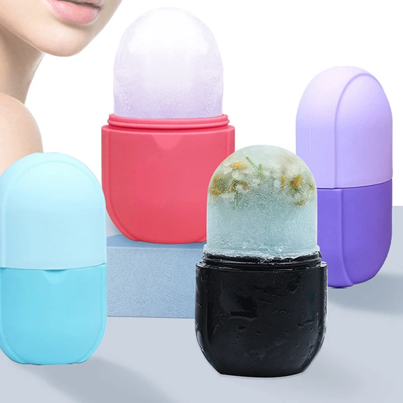 Herramienta de levantamiento de contorno de bolsas de ojos, herramienta de belleza, cuidado de la piel, rodillo Facial, molde de bolas de hielo, masajeador Facial de silicona, Cuadrado de hielo