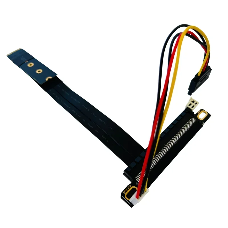 PCIE 3.0 16x Riser Card M2 M.2 NVMe Key M to PCIe x16 Adapter Cable Gen3 w SATA Power Cord ITX Case Reverse GPU Extender Jumpers