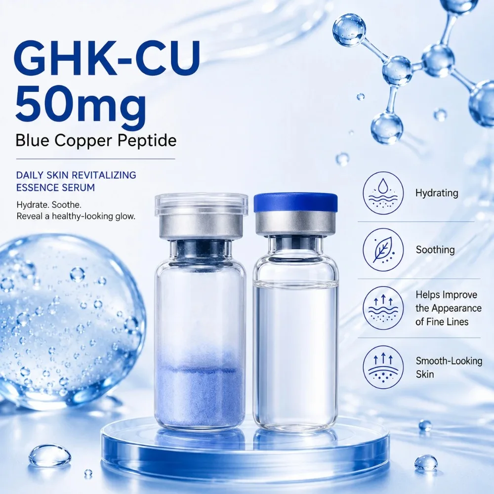 99% Purity GHK-Cu Blue Copper Peptide Powder, DIY Anti-Aging Skin Care Ingredient, Firming & Repairing for Cosmetic Formulation