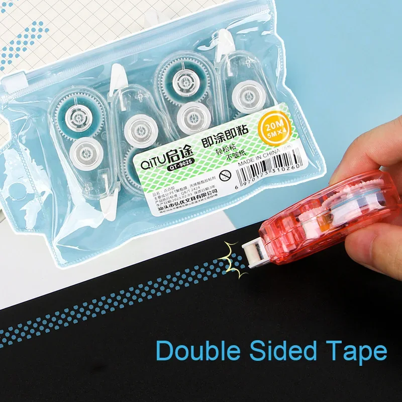 (4pcs/1set)Double-Sided Adhesive Dots Glue Tape, Acid Free & Archival-Safe, Permanent Tape Roller Tape Runner, Adhesive Tape Dis