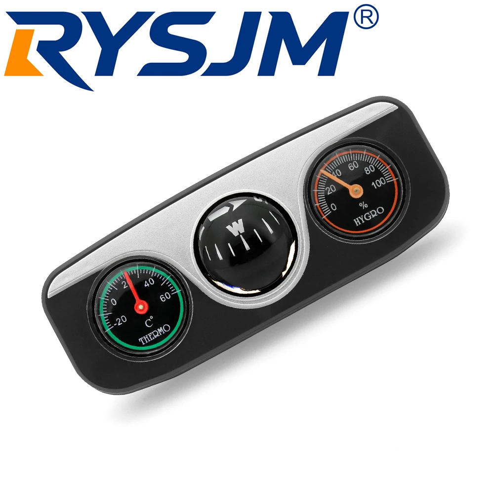 3 in 1 Guide Ball Car Compass Ornaments Decoration For Auto Boat Vehicles Compass Thermometer Hygrometer Interior Accessories