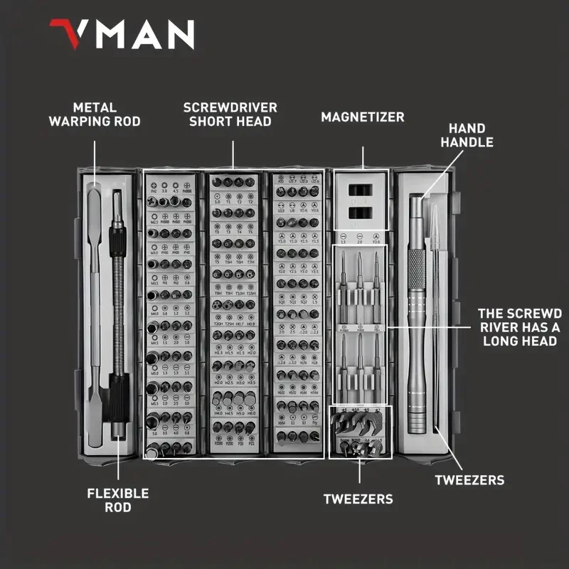 128in1 Screwdriver set, wide range of Screwdriver heads, Ultimate Hand Tool Kit for Small Appliance Repair and Diy