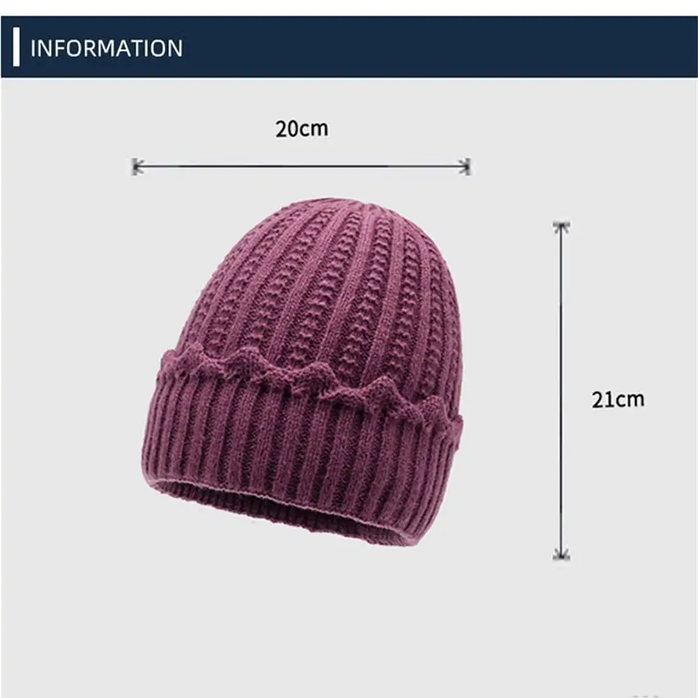 Fashion Warm Knitted Hat Thick Windproof Coldproof Bonnet Caps Versatile Beanies for Autumn Winter