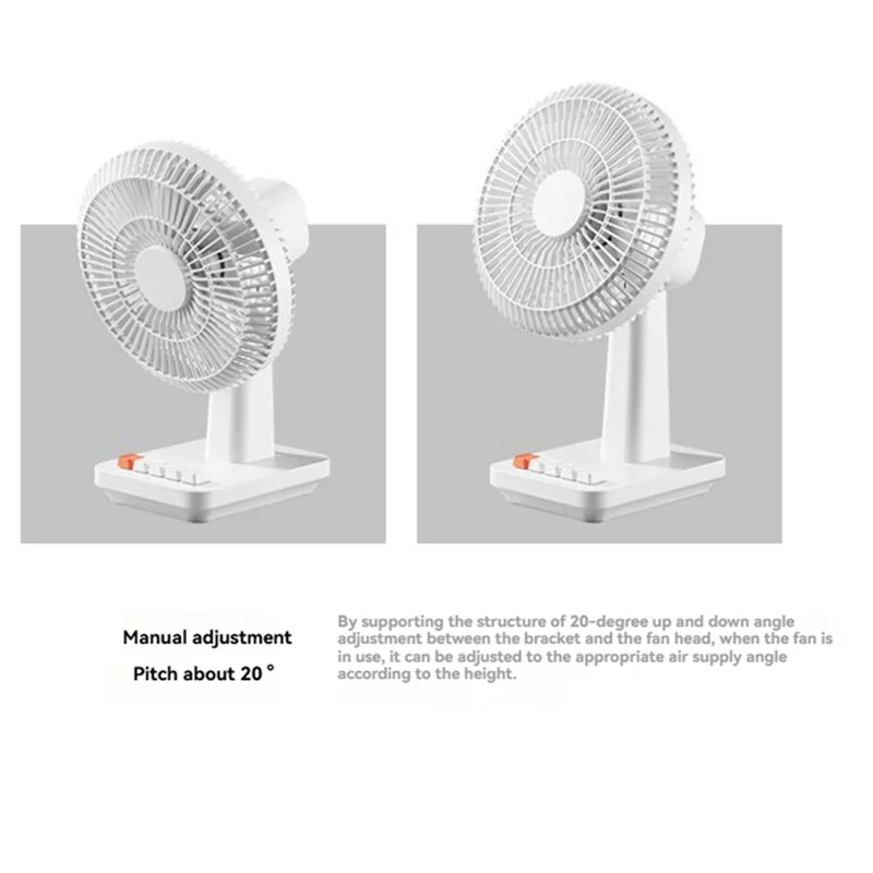 

HHO-USB Portable Rechargeable Fan Four-Speed Retro Electric Fan Desktop Oscillating Fan Adjustable Tilt
