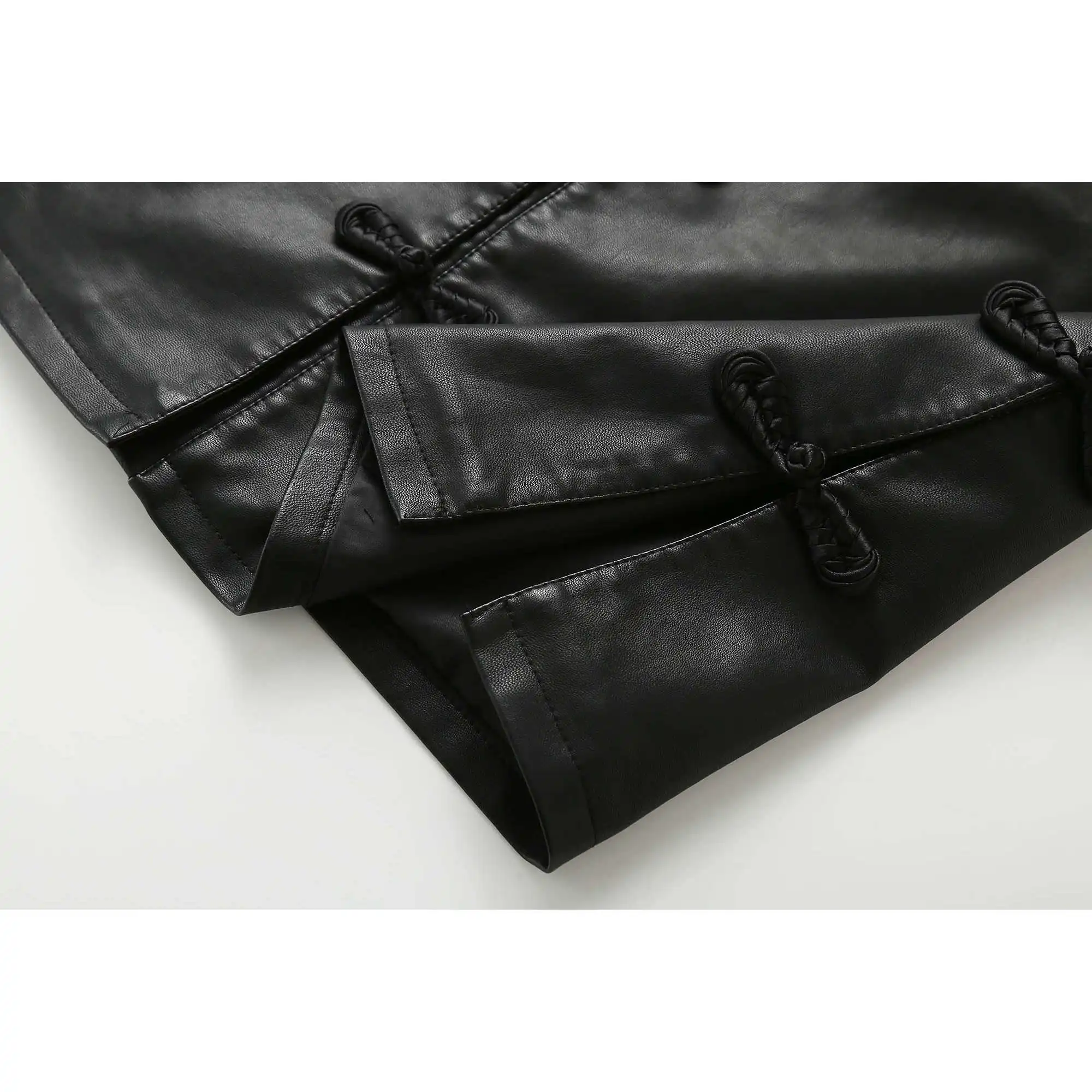 Nowa chińska moda: skórzana kamizelka z guzikami, damska, jesienna, modna, uniwersalna, do noszenia warstwowo.