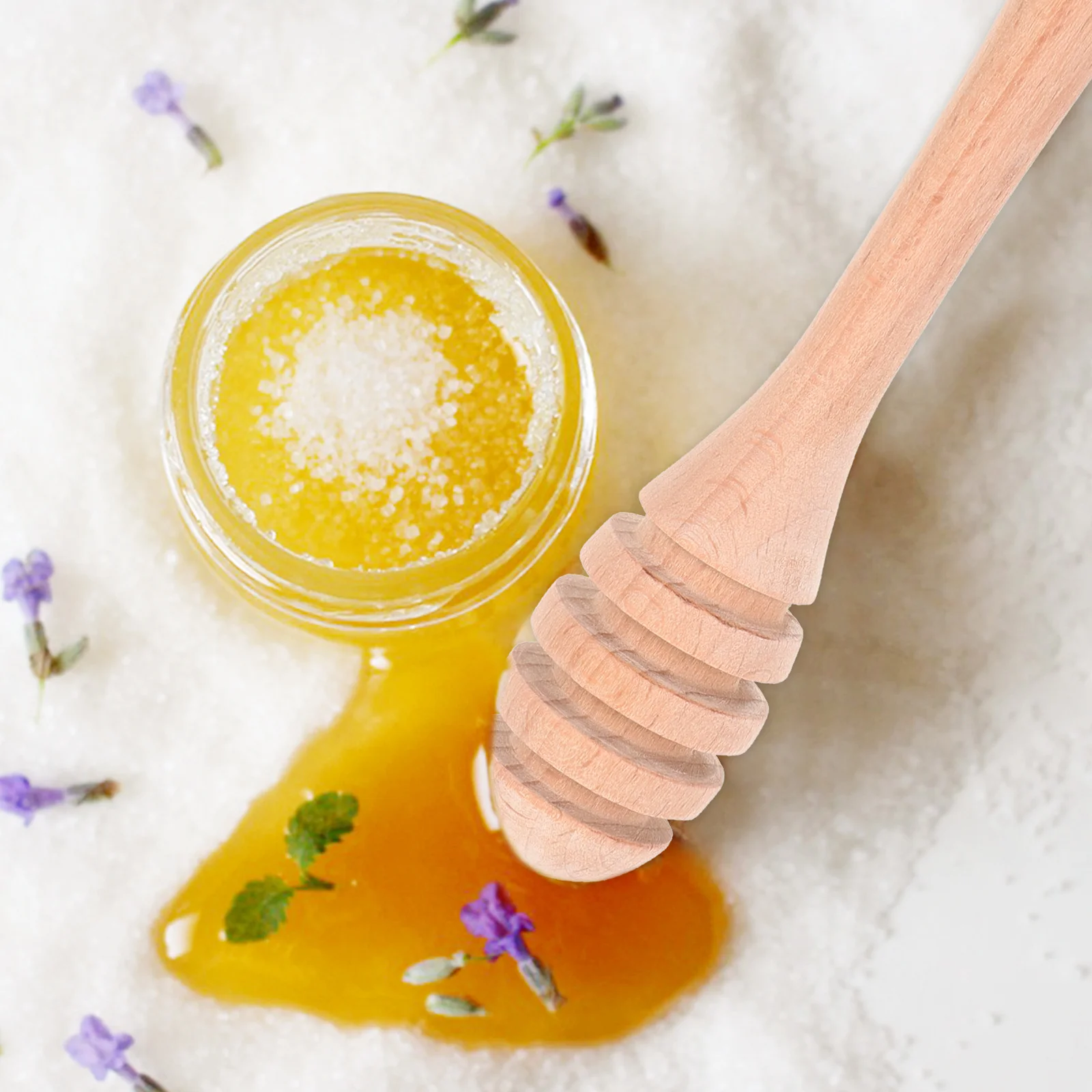 

Alipis 2pcs Wooden Honey Stick Reusable Honey Dipper Stirrer for Honey Jar Drizzle Scooper Household Kitchen Tool