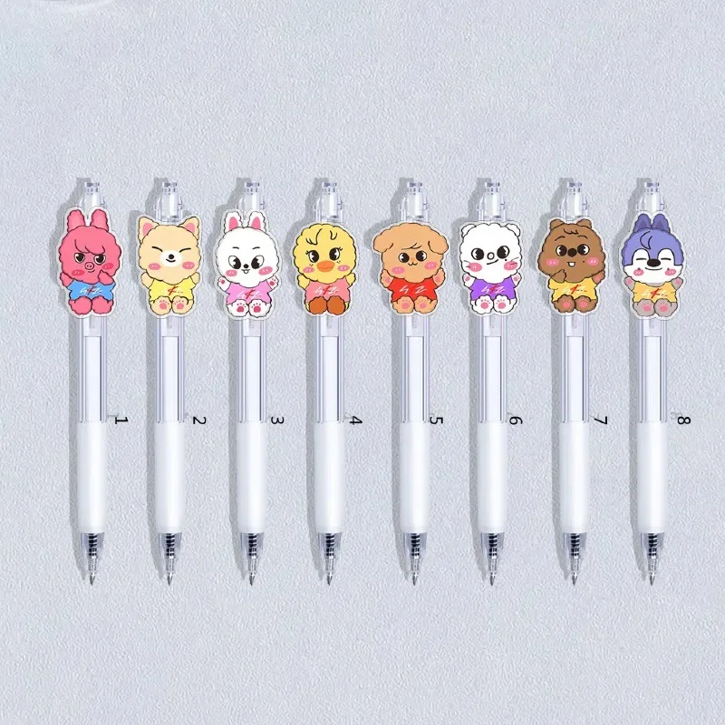 

Карандаш-гель Kpop Stray Kids с героями мультфильмов, периферийные товары SKZOO, Ли Лунфу, Фан Цань, Хуан Сюаньчэнь, ручка-гель с автографом, 72 штуки