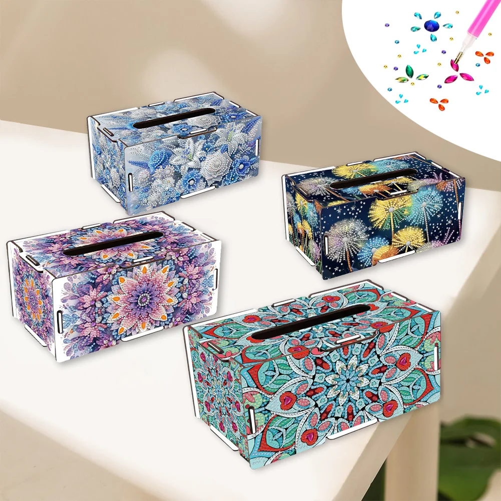 

1 деталь с цветочным узором «сделай сам», мозаика, набор коробок для хранения салфеток ручной работы, художественное украшение для дома, гостиной, рабочего стола