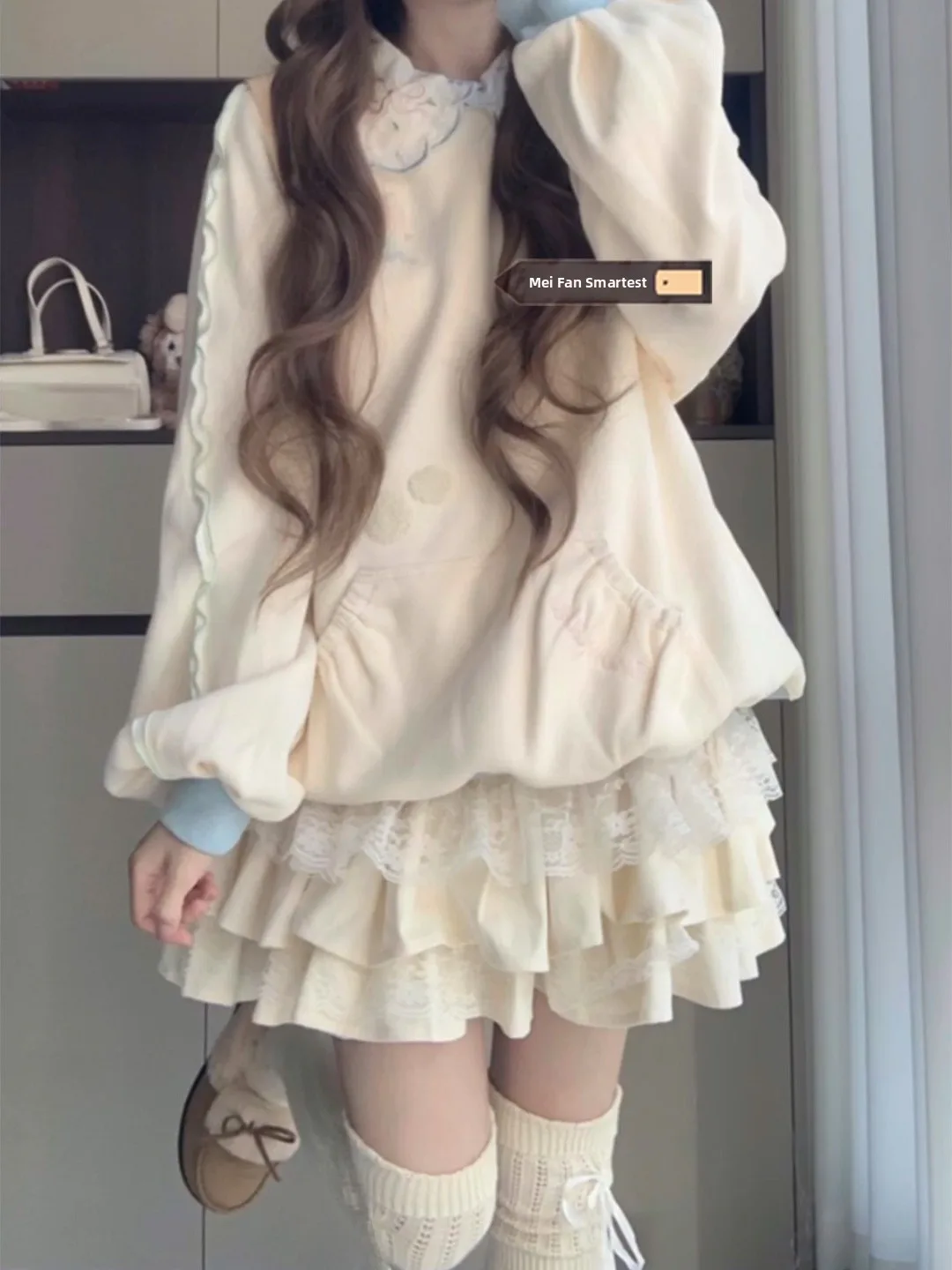 Spicy Girl Pure Desire Lace Puffy Cake Skirt Women's Ballet Style Light Brown Corduroy Short Skirt Spring Autumn New Style