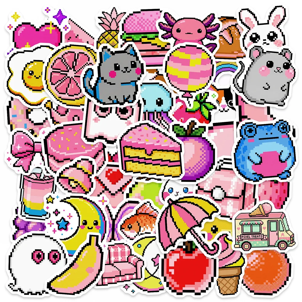 10/30/50PCS Small Fresh Mosaic Sticker PVC Material Creative DIY Refrigerator And Envelope Scrapbook Waterproof Daily Sticker.