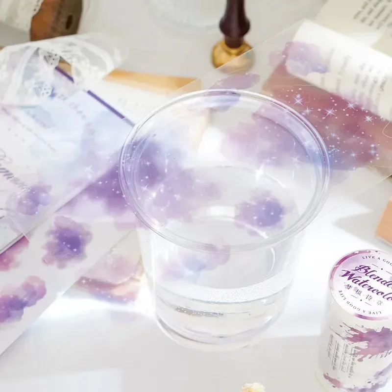 

12Pcs DIY Decorative Dream Watercolor package Stickers Scrapbook 210*100mm Material Primer Stickers Decorative Stationery