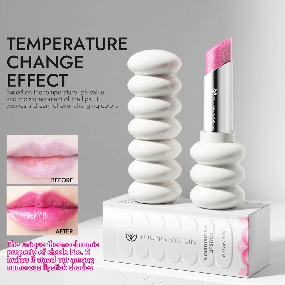 Spiral Moisturizing Colored Lip Balm Shimmer Pink Temperature Change Glossy Lipstick Base Transparent Anti-dryness Lip Care