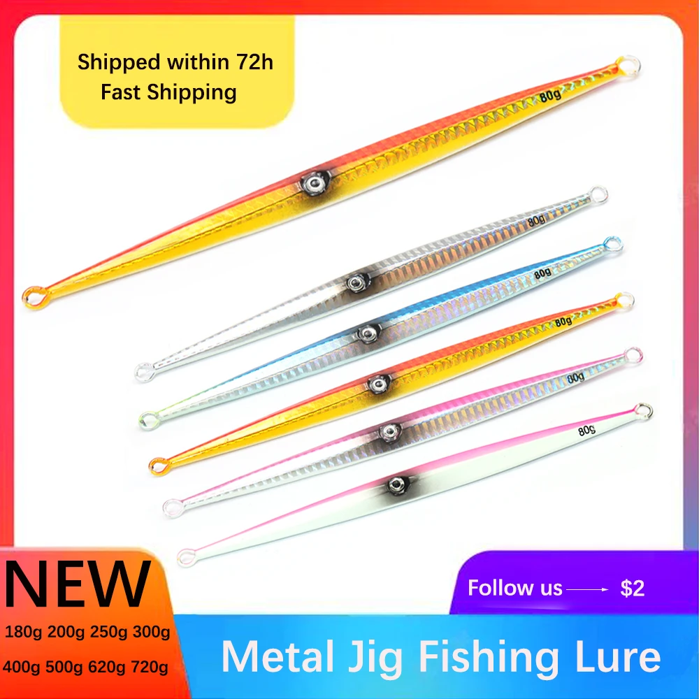 JEKEKU NEW 5pcs Metal Fishing Lure 500g 620g Hard Lure Fishing Metal Jig SaltWater Sea Fishing Wobbler Lure