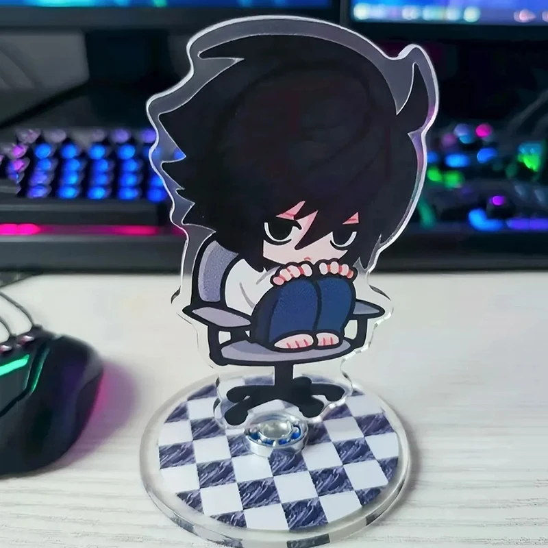 Anime DEATH NOTE L·Lawliet Cosplay Standing Plates Cute Cartoon Figures Model Rotatable Acrylic Stand Desk Decoration