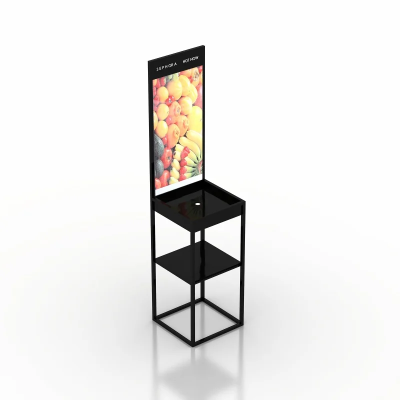 Custom. fashion custom retail skincare product floor led lights shelves beauty display stand for cosmetic shops